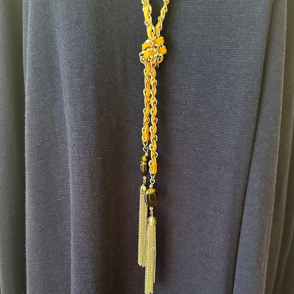 White House Black Market Gold and Black Necklace
